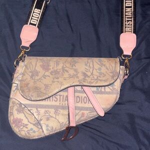 Dior Floral Saddle Bag - Pink and Cream